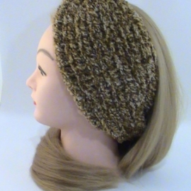 Повязка-чалма махровая, вязаная из трехцветной пряжи