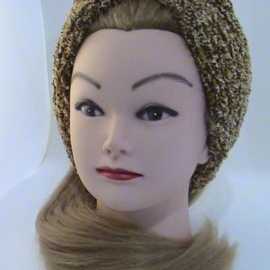 Повязка-чалма махровая, вязаная из трехцветной пряжи