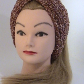 Повязка-чалма махровая, вязаная из трехцветной пряжи