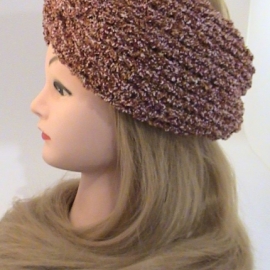 Повязка-чалма махровая, вязаная из трехцветной пряжи