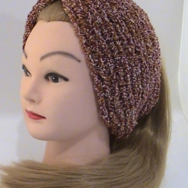 Повязка-чалма махровая, вязаная из трехцветной пряжи