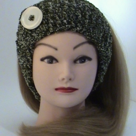 Повязка махровая с пуговицей вязаная