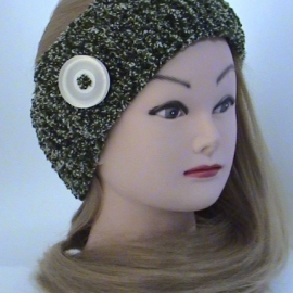 Повязка махровая с пуговицей вязаная