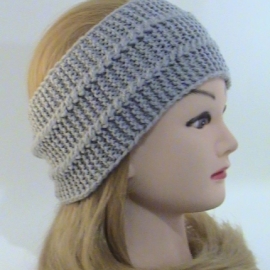 Повязка-чалма с брошью, вязаная