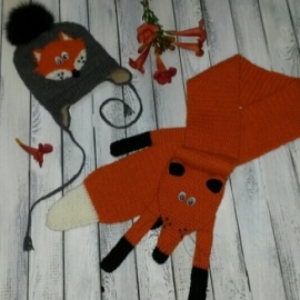 Комплект шапка и шарф "Лисичка"