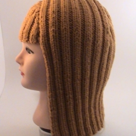 Шапка-паричок Каре рыженький, вязаный крупной вязкой