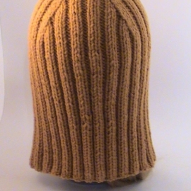 Шапка-паричок Каре рыженький, вязаный крупной вязкой