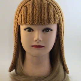 Шапка-паричок Каре рыженький, вязаный крупной вязкой