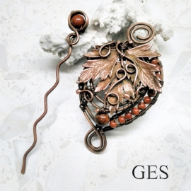 Заколка - брошь "Листопад 6 "