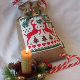 Новогодний мешок из мешковины