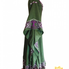 Средневековое льняное платье Дана; Фэнтези; Вышитое