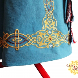 Льняное платье Варвара Краса бирюзовое