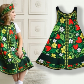 Сарафан с принтом Хохлома